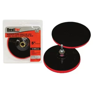 SUPORTE PARA DISCO DE LIXA COM VELCRO E ADAPTADOR M14 BEST FER 4 1/2 115MM