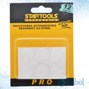 FELTRO PROTETOR DE SILICONE AUTO ADESIVO REDONDO 2,5MMX18MM CARTELA C/12 STARTOOLS