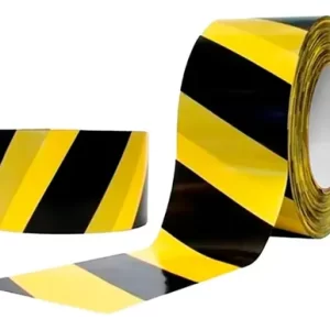 FITA ZEBRADA PRETA/AMARELA 7CMX200MT