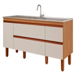 GABINETE COZINHA MGM PRIMAS 1,14MT FEIJO/OFF WHITE