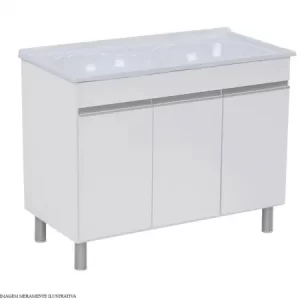 KIT LAVANDERIA MADEIRA 110 X 55 RORATO  BRANCO