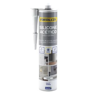 SILICONE ACETICO USO GERAL PRETO 256G FORTALEZA