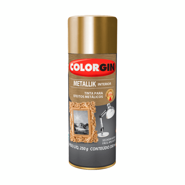 TINTA SPRAY DECOR COLORGIN METALICO OURO