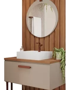 ARMARIO P/ BANHEIRO DUNA 60 CM MGM  CAPUCCINO