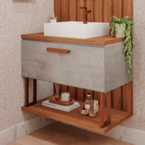 ARMARIO P/ BANHEIRO DUNA 60 CM MGM  CIMENTO