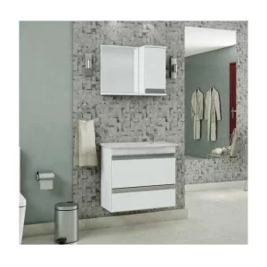 KIT ARMARIO BANHEIRO GRECIA 65 CM MGM BRANCO