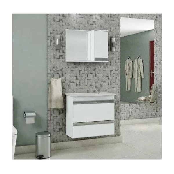KIT ARMARIO BANHEIRO GRECIA 65 CM MGM BRANCO