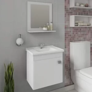 KIT ARMARIO BANHEIRO IRIS  44 CM MGM BRANCO