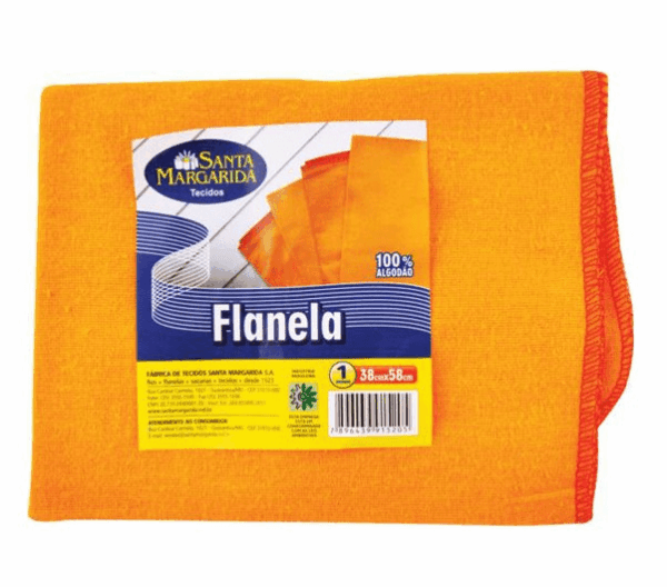 FLANELA LARANJA 38X58 100% ALGODAO