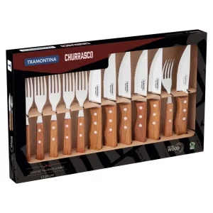 JOGO DE TALHERES TRAMONTINA NATURAL WOOD COM 12 PEÇAS