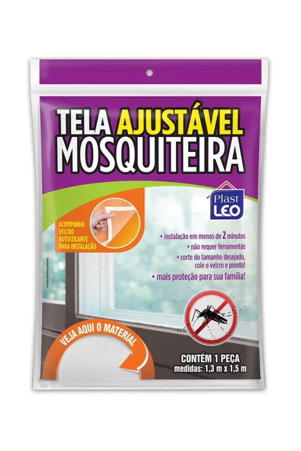 TELA AJUSTAVEL MOSQUITEIRA 1,3X1,5 PLAST LEO